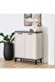 Kirwin 2-door | 14-pair Shoe Cabinet - Grey Oak/black L80xw38xh97cm - 2