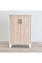 Prima 2 Door Shoe Cabinet - White/Sonoma Oak L60xW30xH88cm - 3