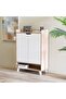 Janos 2 Door Shoe Cabinet - Sonoma Oak/white L80xw38xh117cm - 4