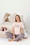 Gloria Zebra Patterned Printed Women Short Sleeve Pajama Set - 2