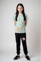 Smile Printed Girl's Short Sleeve T-Shirt and Sweatpants Set