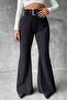 Plus Size Belted Crepe Trousers