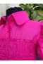 Girl's Balloon Sleeve Gipe Size Ruffle Dress - 7