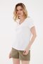 V-Neck 100% Cotton T-Shirt White - 5