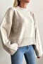 Stand Collar Knitwear Sweater Beige - 2