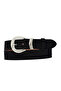 100% Genuine Leather, 4 cm Suede Black Women's Belt with Silver Buckle; Jeans, Sports Belt=Suede.63.Black