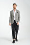 Remos Men's Black Houndstooth Patterned Stretching Fabric Mono Collar Sports Blazer Jacket - 5