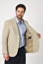 Waffle Men's Light Beige Waffle Pattern Cotton Blend Lycra Flexible Fabric Four Season Blazer Jacket - 5