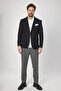 Waffle Men's Black Waffle Pattern Cotton Blended Lycra Stretchy Fabric Four Seasons Blazer Jacket - 7