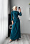 Women Lycra Button Detailed Islamic Dress Nms046