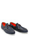 Cedar Bay Classic Leather Men's Navy Blue Shoes - 4