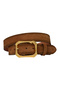 100% Genuine Leather, Gold Buckle, 4 cm Suede Milk Brown Women's Belt; Jeans, Sports Belt=Suede.08.Sütka - 3