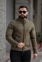 Men's Premium Sleeves and Pockets Zipper Detailed Seasonal Suede Jacket with Snap Fastener Collar - 2