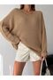 Women's Mink V-Neck Thessaloniki Knit Oversize Knitwear Sweater - 5