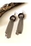 Bohemian Wooden Hoop Chain Earrings - 2