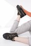 Zarina Women's Thick Sole Leopard Patterned Lace-Up Casual Sneaker Sports Shoes - 6