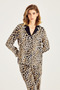 Long Sleeve Patterned Pajama Set - 3