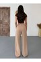 Women's High Waist Wide Leg Palazzo Fabric Pants - 4