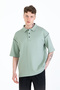 Kayruka Double Pike Fabric Men's Polo Neck T-Shirt with Stitching Detail, T-Shirt - 3