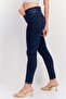 Women Skinny Fit Solid Strechable Denim , Navy - 2