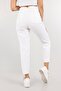 Women's White High Waist Mom Jeans - 4