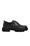 Black Genuine Leather Women's Casual Shoes 7465-1 Z