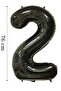 Foil Helium Balloon 76 Cm - Black, 2 Years - 2 Number Balloon