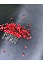 Handmade Crystal Stone Scalloped Red Bridal, Engagement Wedding Promise Hair Accessory Crown - 2