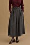 Pleated Maxi Skirt (Anthracite) - 2