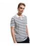 Striped Short Sleeve Regular Fit V-Neck Polo T-Shirt