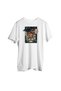 Women's White Trend 2025 Season Cute Lion Patterned Oversize T-Shirt T-Shirt