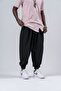 Unisex Elastic Leg Pleated Carrot Baggy Trousers