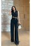 Women's Asymmetric Vest Pants Set Black - 2