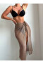 AJUR DESEN YAZLIK TRIKOT FLEECE BEACH DRESS PAREO - 4