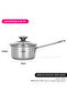 Saucepan With Lid Silver 14cm/0.9ltr Bambino Series Stainless Steel - 2
