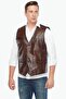 Brown Genuine Leather Vest with Punt - 2
