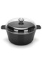 StockPot With Handles And Lid Nomada Series 26x13cm/5LTR Black/Clear