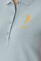 Women's Water Green Basic Polo Neck T-Shirt 50280071-Vr048 - 7