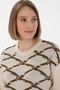 Women's Cream Crew Neck Sweater 50297432-Vr071 - 2
