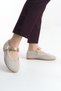 Daily Women's Ecru Brown Knitwear Ballerina Strap Adjustable Buckle Lightweight Comfortable Shoes - 3