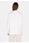 Regular Fit Shirt Neck Plain Women's White Long Sleeve Shirt - 2