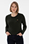 Women's Green Crew Neck Basic Sweater 50312922-Vr054