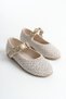 Daily Women's Ecru Brown Knitwear Ballerina Strap Adjustable Buckle Lightweight Comfortable Shoes