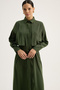 Dark Green Medina Silk Dress - 2