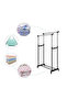 Home simple assembly double pole drying rack - 5