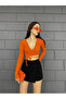 Black Covered Shorts Skirt Model - 6