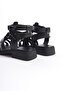 Women's Genuine Leather Gladiator Sandals Black -Mcrgn404-S - 6