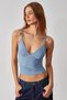 Lillean Women's Double Breasted Collar Slim Thin Tulle Blue Blouse - 3