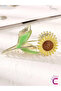 Sunflower Design Large Size Gold Metal Women's Latch Buckle 11.5cm - Elegant Gift Accessory Hair Clip - 4