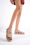 Mbfrd22105-Bj Women's Platform Rope Rope Sandals, Beige Rope Sandals